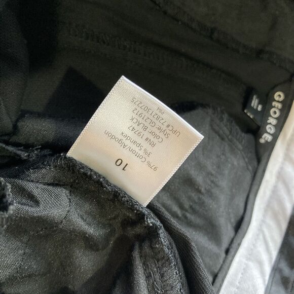 George Dress Pants Sz 10 London Fit Flat Front Womens Black Polyester Blend - Picture 5 of 10
